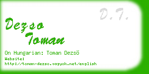dezso toman business card